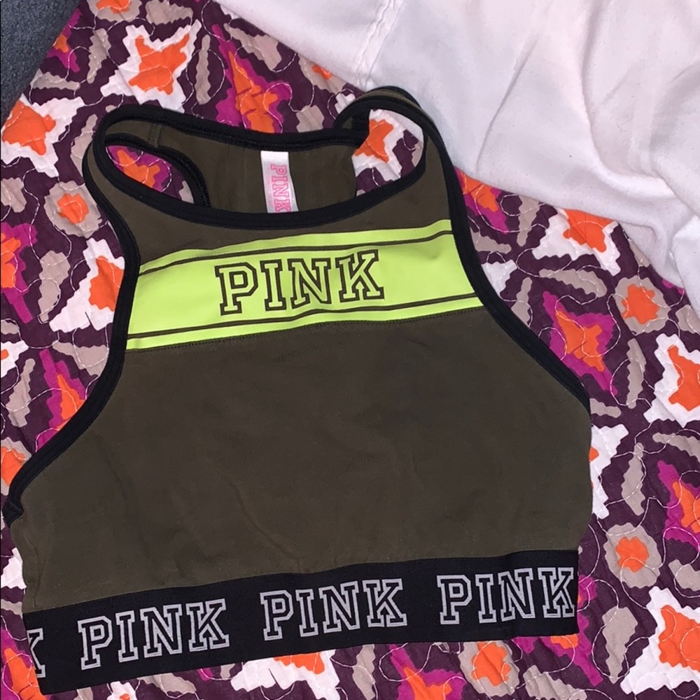 Pink sports bra